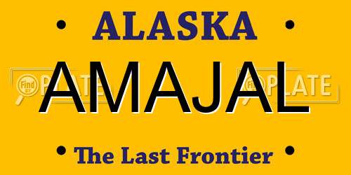 AMAJAL Alaska License Plate