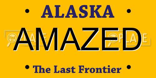 AMAZED Alaska License Plate