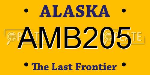 AMB205 Alaska License Plate