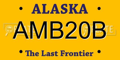 AMB20B Alaska License Plate