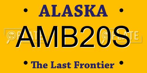 AMB20S Alaska License Plate