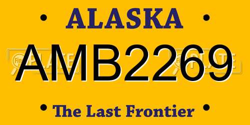 AMB2269 Alaska License Plate