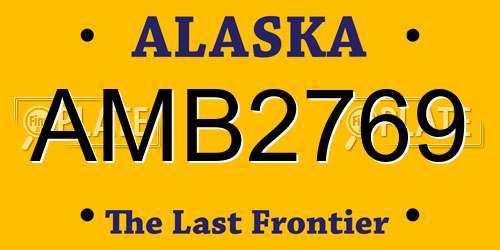 AMB2769 Alaska License Plate