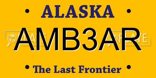 AMB3AR Alaska License Plate