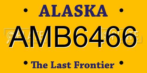 AMB6466 Alaska License Plate