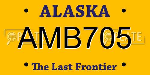 AMB705 Alaska License Plate