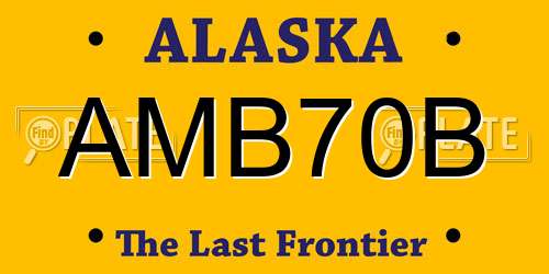 AMB70B Alaska License Plate