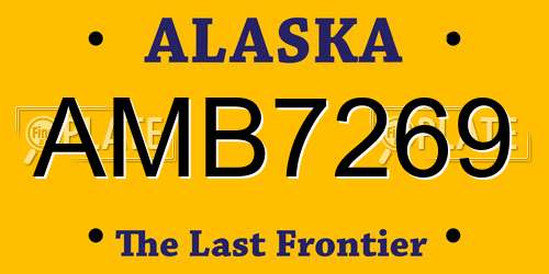 AMB7269 Alaska License Plate