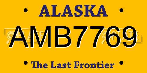 AMB7769 Alaska License Plate