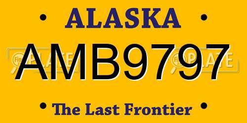 AMB9797 Alaska License Plate