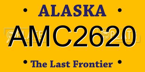 AMC2620 Alaska License Plate