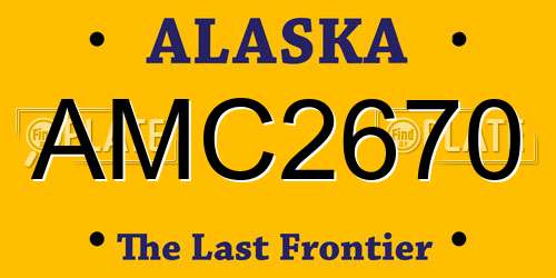 AMC2670 Alaska License Plate