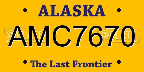 AMC7670 Alaska License Plate