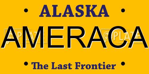 AMERACA Alaska License Plate