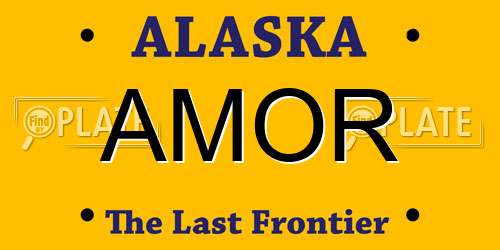 AMOR Alaska License Plate