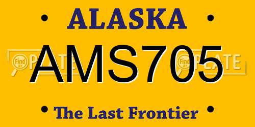 AMS705 Alaska License Plate