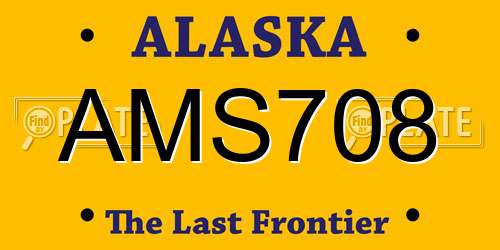 AMS708 Alaska License Plate