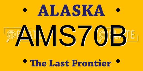 AMS70B Alaska License Plate