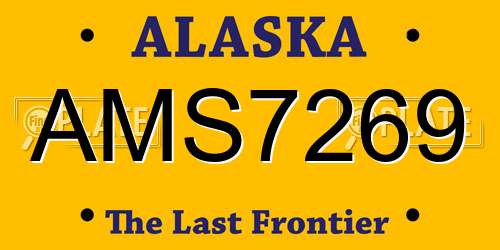 AMS7269 Alaska License Plate