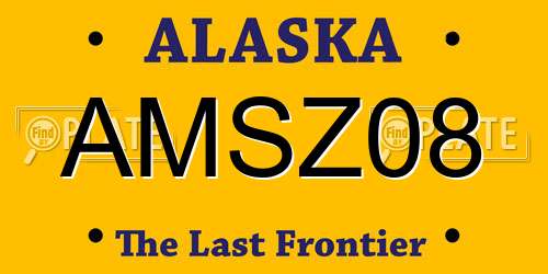 AMSZ08 Alaska License Plate