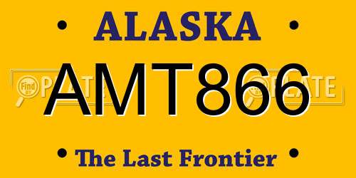 AMT866 Alaska License Plate