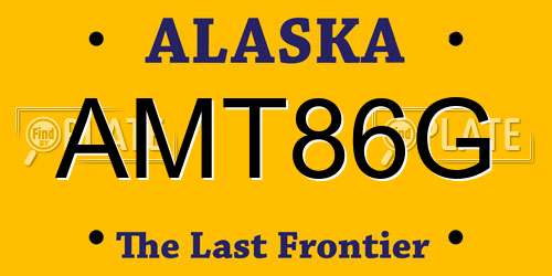 AMT86G Alaska License Plate
