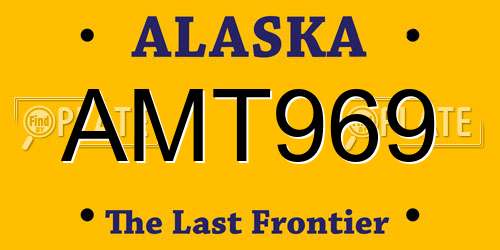 AMT969 Alaska License Plate