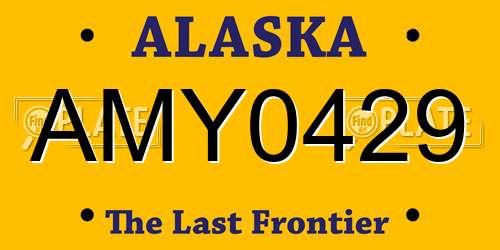 AMY0429 Alaska License Plate
