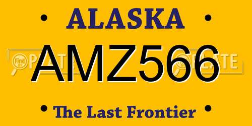 AMZ566 Alaska License Plate