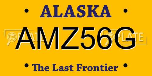 AMZ56G Alaska License Plate