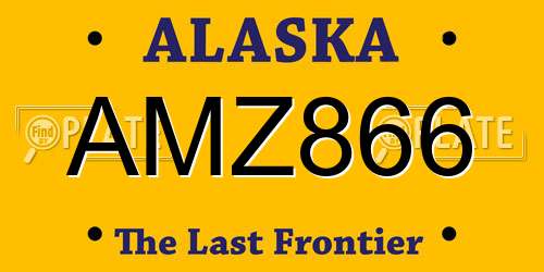 AMZ866 Alaska License Plate