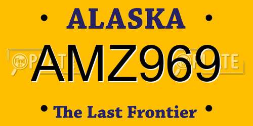 AMZ969 Alaska License Plate