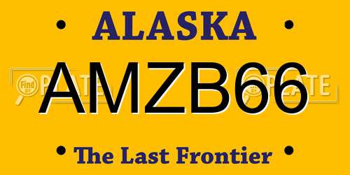 AMZB66 Alaska License Plate