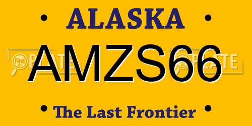 AMZS66 Alaska License Plate