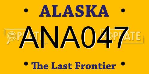 ANA047 Alaska License Plate