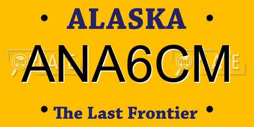 ANA6CM Alaska License Plate