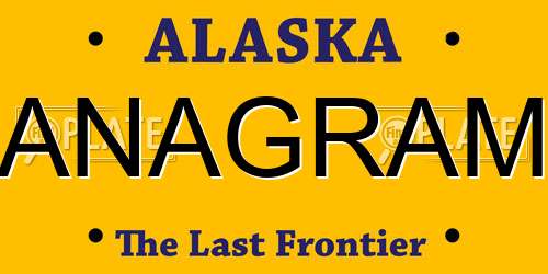 ANAGRAM Alaska License Plate
