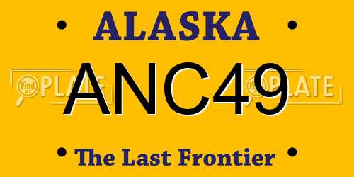 ANC49 Alaska License Plate