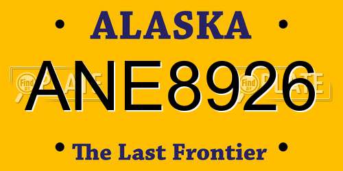 ANE8926 Alaska License Plate