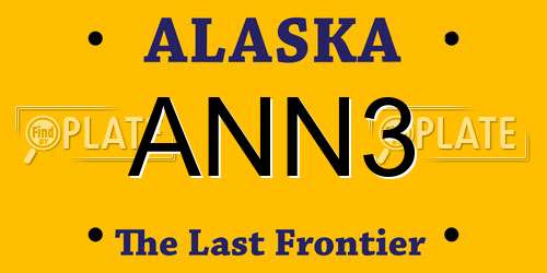 ANN3 Alaska License Plate