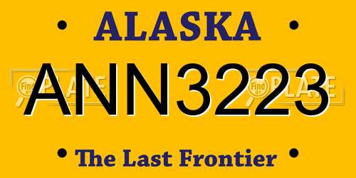 ANN3223 Alaska License Plate