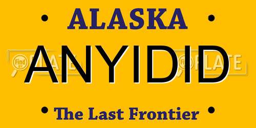 ANYIDID Alaska License Plate
