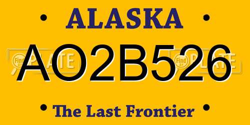 AO2B526 Alaska License Plate