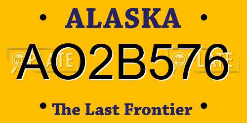 AO2B576 Alaska License Plate