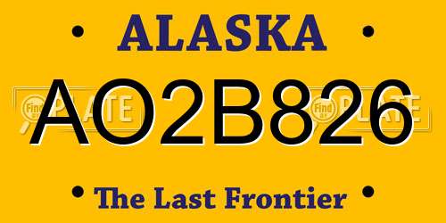 AO2B826 Alaska License Plate