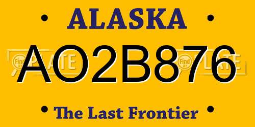 AO2B876 Alaska License Plate