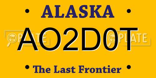 AO2D0T Alaska License Plate