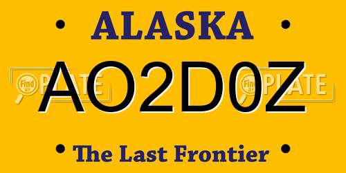 AO2D0Z Alaska License Plate