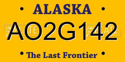 AO2G142 Alaska License Plate