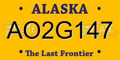AO2G147 Alaska License Plate